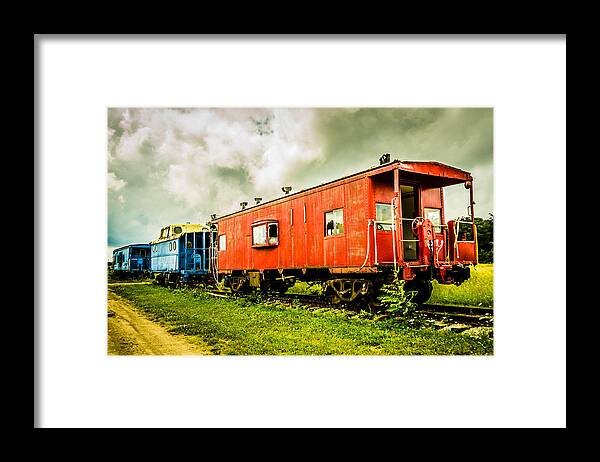 Guy Whiteley Photography Framed Print featuring the photograph Two Cabooses by Guy Whiteley