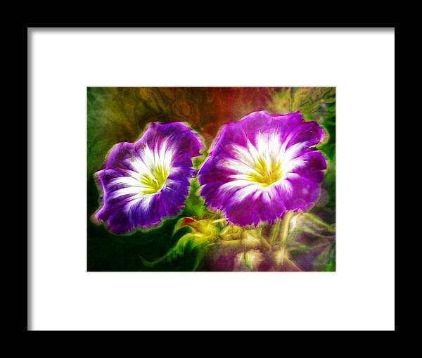 Flowers Framed Print featuring the digital art Two eyes of Heaven by Lilia D