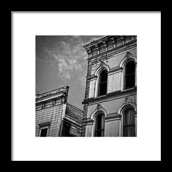 Architecture Framed Print featuring the photograph Two Facades by Mark Alder
