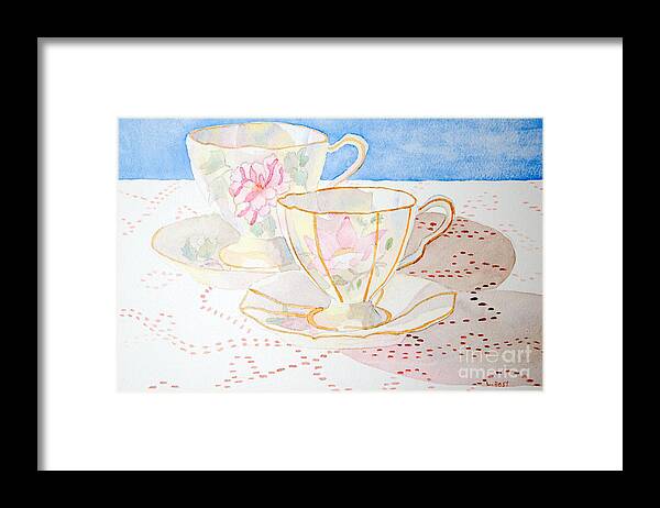 Tea Framed Print featuring the painting Two for Tea by Laurel Best