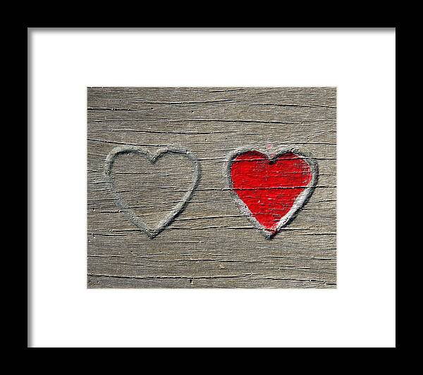 Rustic Home Decor Framed Print featuring the photograph Two Hearts by Brooke T Ryan