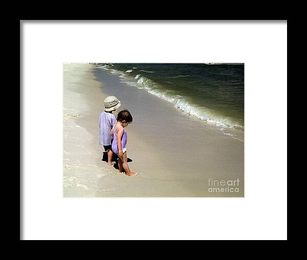 Pensacola Framed Print featuring the photograph Two Kids at the Beach by Tom Brickhouse