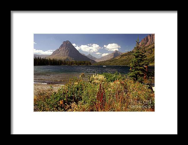 Two Medicine Framed Print featuring the photograph Two Medicine Lake - Glacier by Cindy Murphy - NightVisions 