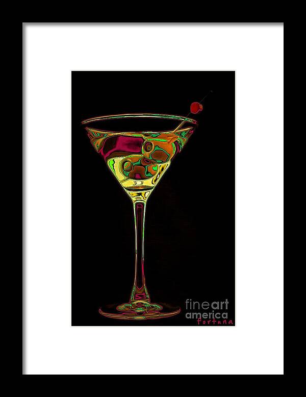 Digital Art Framed Print featuring the digital art Two Olive Martini by Dragica Micki Fortuna