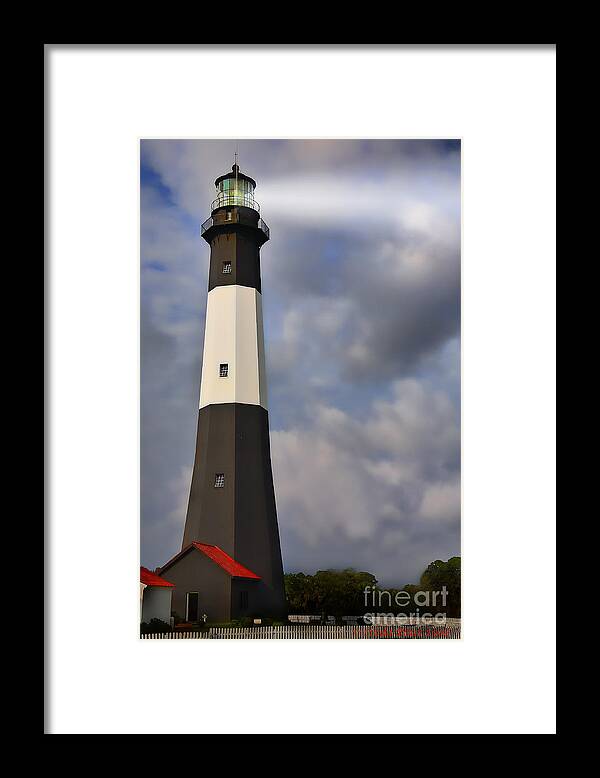 Lighthouse Framed Print featuring the painting Tybee Lighthouse by Linda Blair