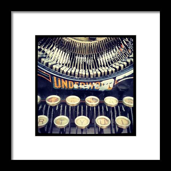 Machine Framed Print featuring the photograph #typewriter #steampunk #writing by Devin Muylle