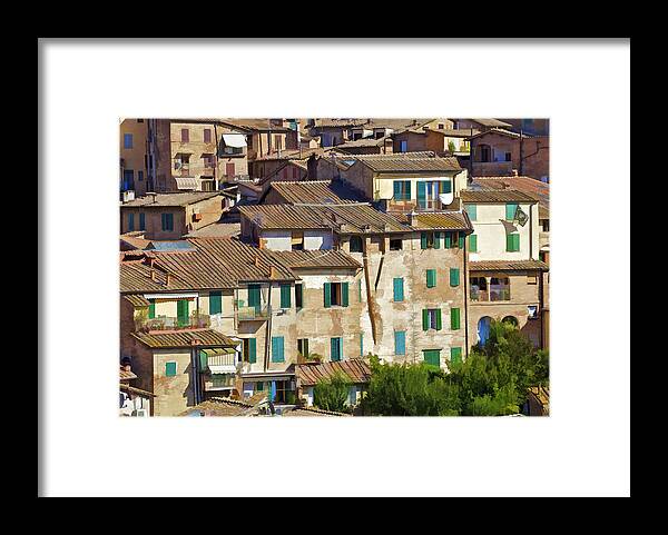 Architecture Framed Print featuring the photograph Typical Homes in Cortona on a Warm Sunny Day by David Letts