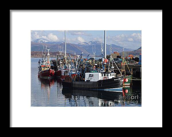 Scottish Highlands Framed Print featuring the photograph Ullapool Harbour - Fishing Boats by Phil Banks