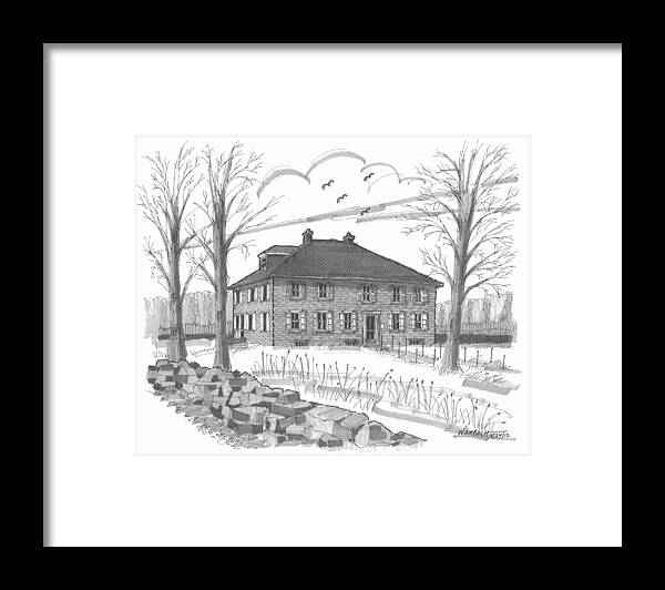 Ulster County Historical Society Museum Framed Print featuring the drawing Ulster County Museum by Richard Wambach