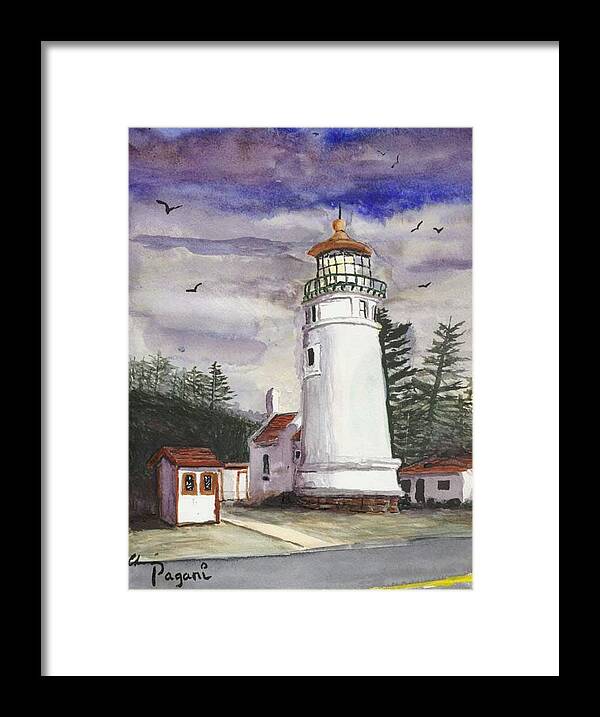 Light House Framed Print featuring the painting Umpqua Lighthouse by Chriss Pagani