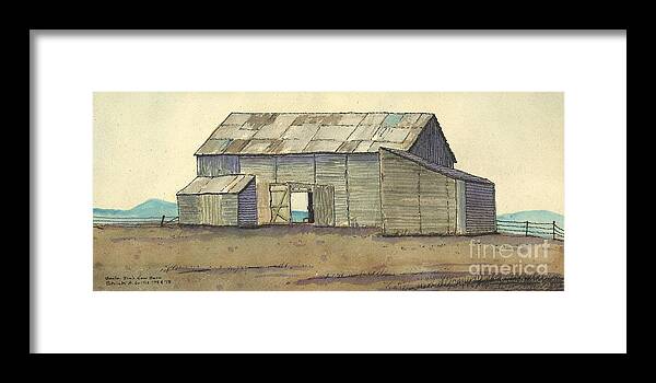  Framed Print featuring the painting Uncle Jim's Cow Barn by Patrick Grills