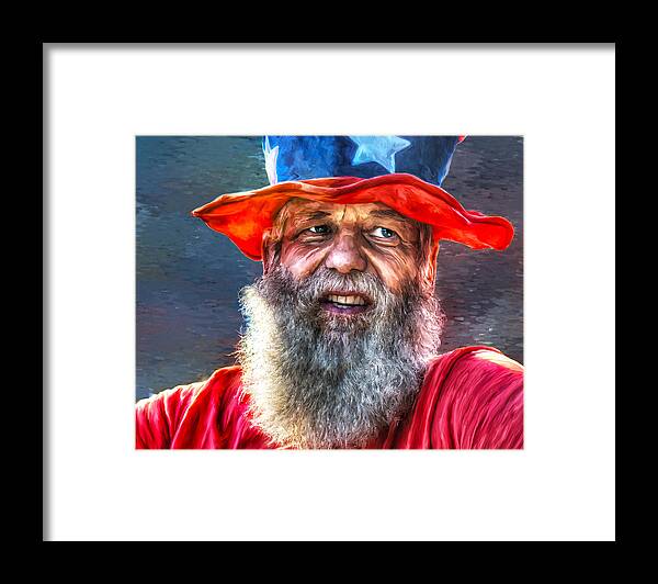 Portrait Framed Print featuring the painting Uncle Sam by Rick Mosher
