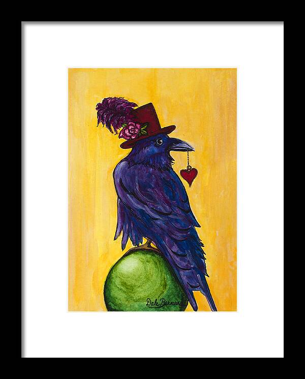 Raven Framed Print featuring the painting Uncommon Raven Love 1 by Dale Bernard