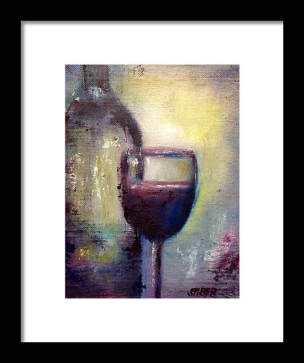 Uncorked Framed Print featuring the painting Uncorked by Kathy Stiber