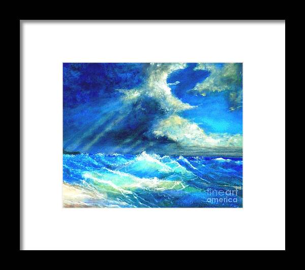 Seascape Framed Print featuring the painting Under currents by Marie-Line Vasseur
