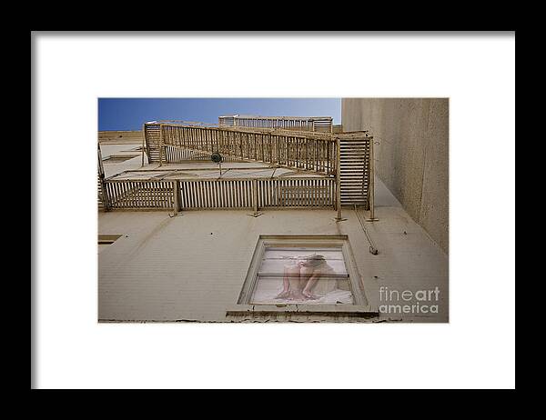 Fire Escape Framed Print featuring the photograph Under the Fire Escape by Sherry Davis