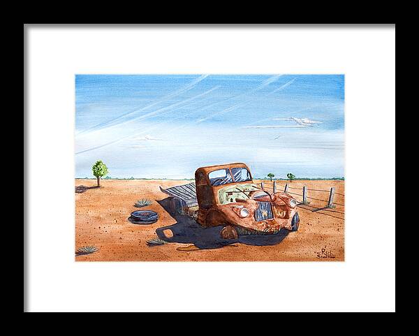 Australian Framed Print featuring the painting Under the Hot Australian Sun by Richard Stedman