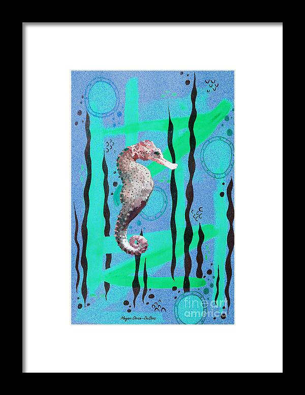 Seahorse Under The Sea Framed Print featuring the digital art Under the Sea by Megan Dirsa-DuBois