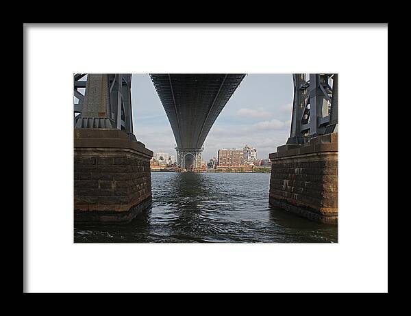  Framed Print featuring the digital art Under the Williamsburg Bridge by Steve Breslow