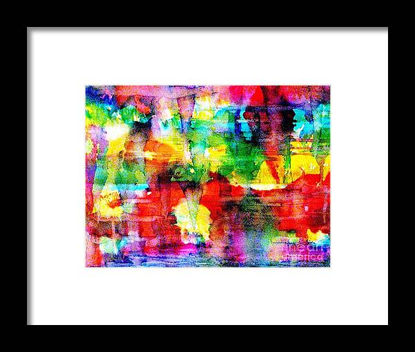 Rainbow Colors Framed Print featuring the painting Under Water World by Hazel Holland
