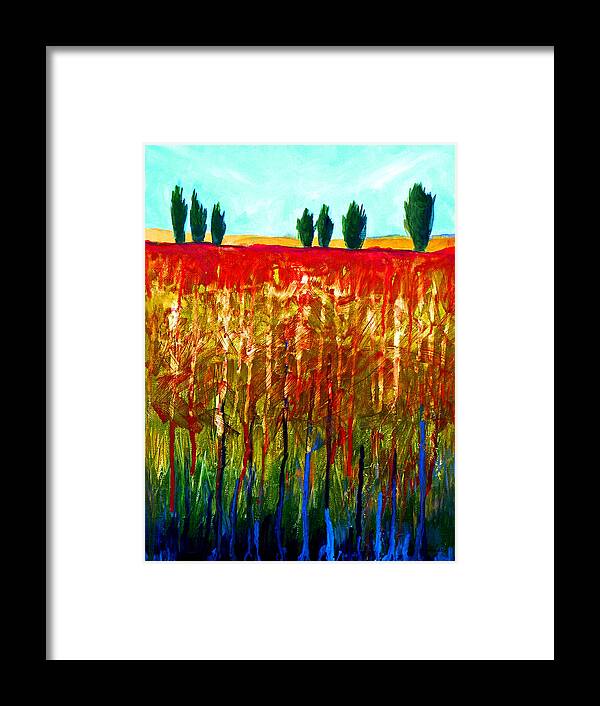 Red Framed Print featuring the painting Underground by Nancy Merkle