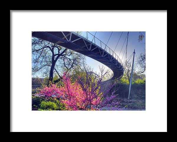 Upstate Sc Framed Print featuring the photograph Underneath The Liberty Bridge in Downtown Greenville SC by Willie Harper