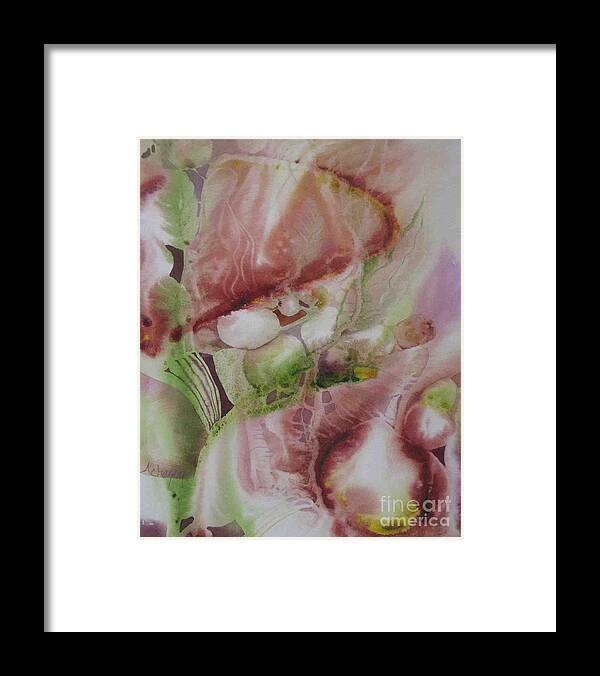 Flowing Framed Print featuring the painting Underwater abstract by Donna Acheson-Juillet