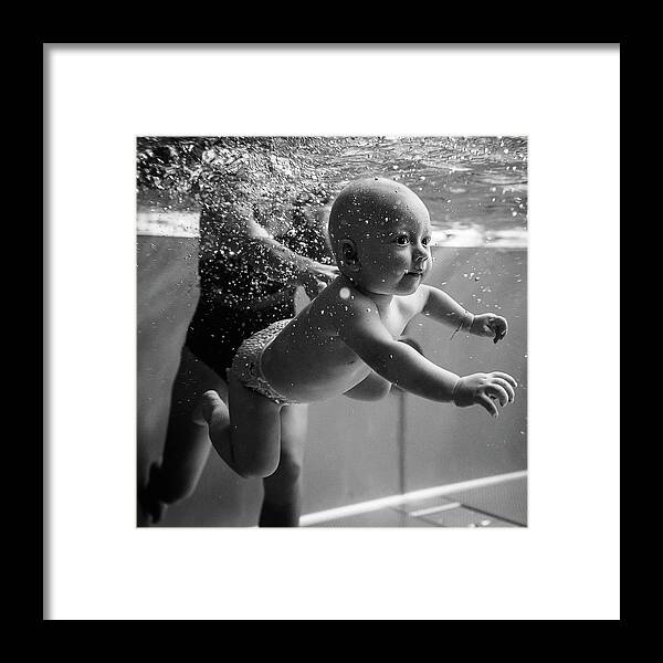 Underwater Framed Print featuring the photograph Underwater Swimming by Martin Krystynek, Qep