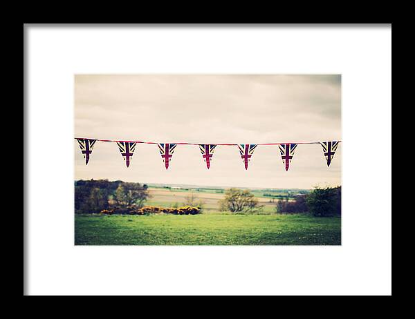 Tranquility Framed Print featuring the photograph Union Jack Flag Bunting by Sally Anscombe
