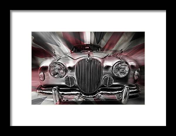 Antique Framed Print featuring the digital art Union Jag by Nathan Wright