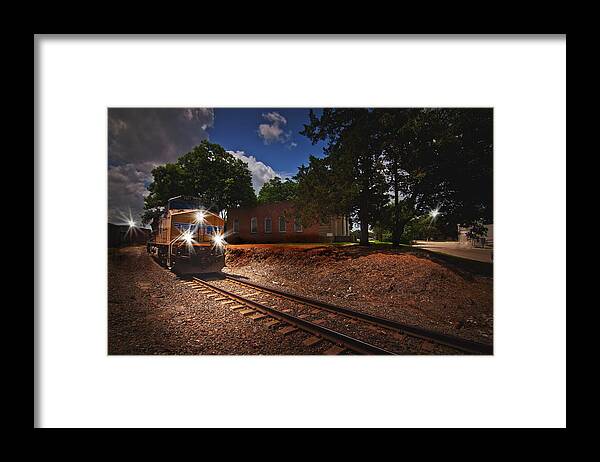 Up 7917 Framed Print featuring the digital art Union Pacific 7917 Train by Linda Unger