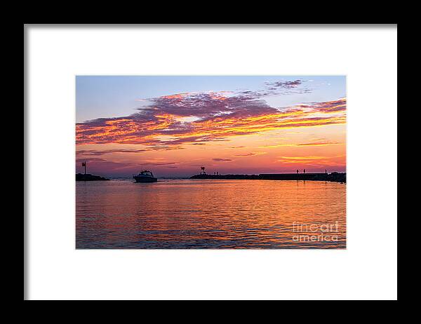 Lake Michigan Sunset Framed Print featuring the photograph Union Pier Sunset by Deborah Scannell