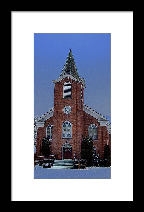 United Methodist Framed Print featuring the photograph United Methodist Church Lowville NY by Dennis Comins