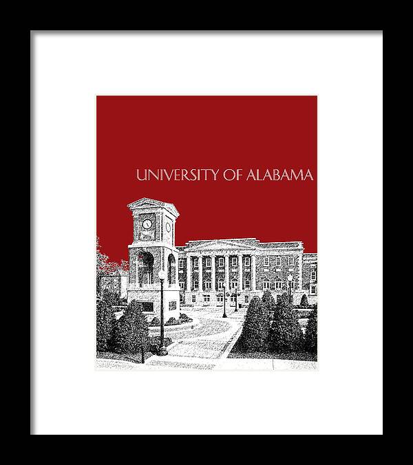 University Framed Print featuring the digital art University of Alabama #2 - Dark Red by DB Artist