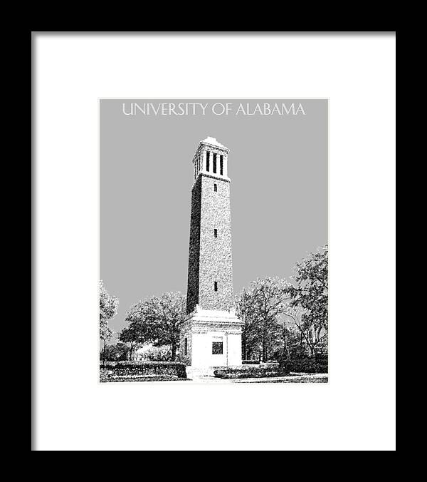 University Framed Print featuring the digital art University of Alabama - Silver by DB Artist