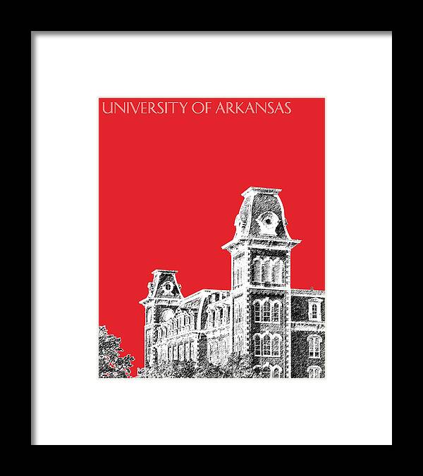 University Framed Print featuring the digital art University of Arkansas - Red by DB Artist