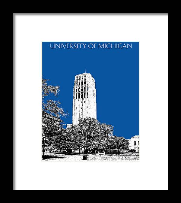 University Framed Print featuring the digital art University of Michigan - Royal Blue by DB Artist