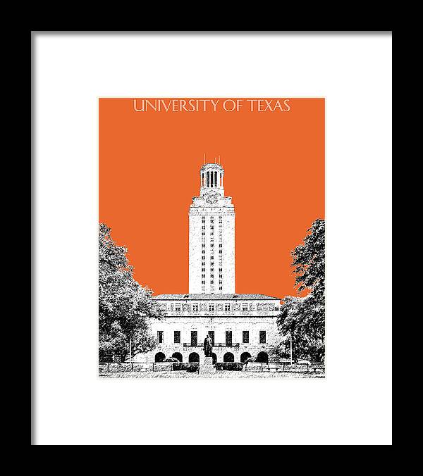 University Framed Print featuring the digital art University of Texas - Coral by DB Artist