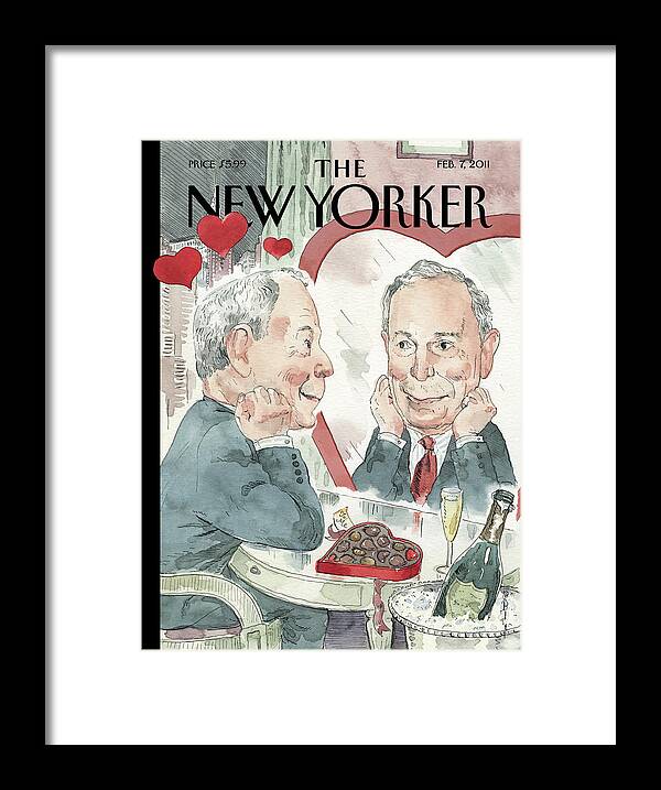 Bloomberg Framed Print featuring the painting Bloom In Love by Barry Blitt
