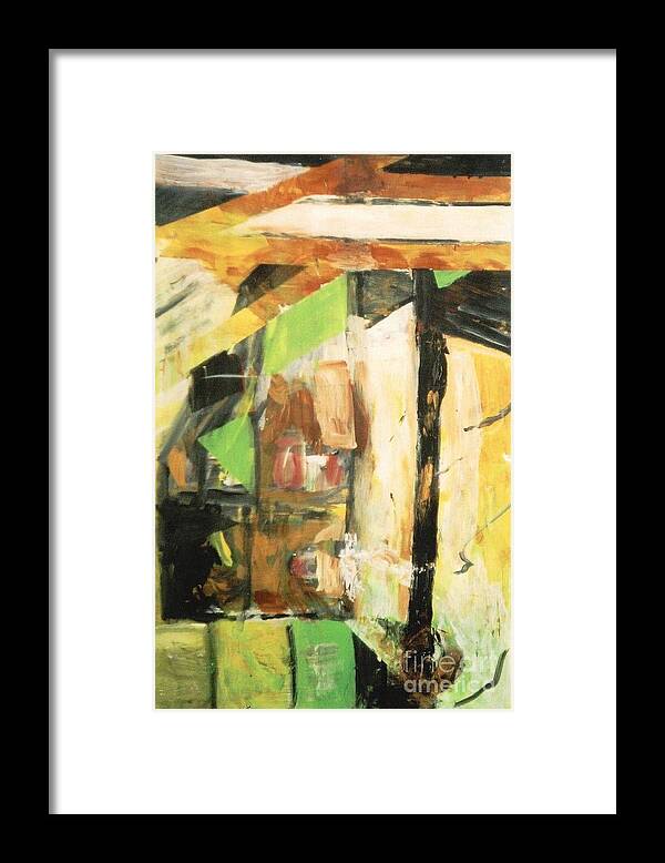 Abstract Composition Framed Print featuring the painting Untitled composition III by Fereshteh Stoecklein