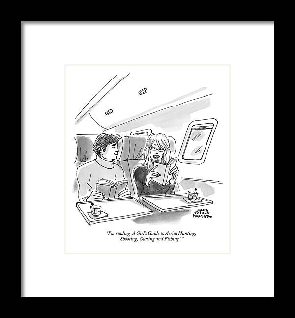 Sarah Palin Framed Print featuring the drawing I'm Reading 'a Girl's Guide To Aerial Hunting by Marisa Acocella Marchetto