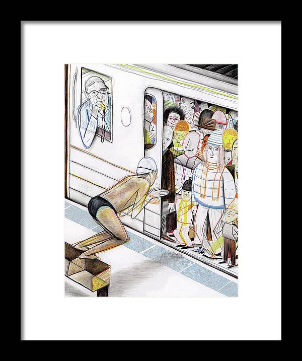 Mta Framed Print featuring the digital art New Yorker May 14th, 2012 by Yann Kebbi