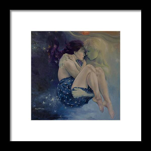 Celestial Framed Print featuring the painting Upon Infinity by Dorina Costras