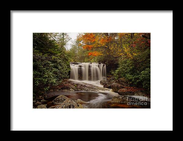 West Virgina Waterfalls Framed Print featuring the photograph Upper Falls waterfall on Big Run River by Dan Friend