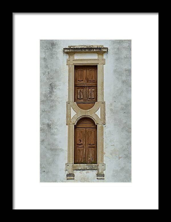 Door Framed Print featuring the photograph Upside-Down Brown Windows of Portugal by David Letts