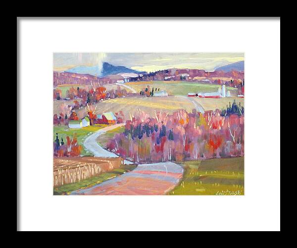 Berkshire Hills Paintings Framed Print featuring the painting Upstate N Y by Len Stomski