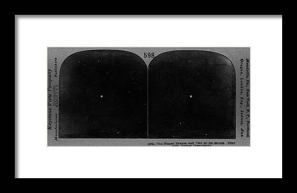 Uranus Framed Print featuring the photograph Uranus In 1910s by Us Naval Observatory/science Photo Library