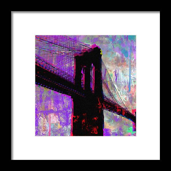 Urban Framed Print featuring the mixed media Urban Bridge by Ricki Mountain