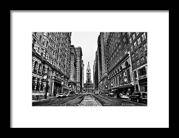 City Framed Print featuring the photograph Urban Canyon - Philadelphia City Hall by Bill Cannon