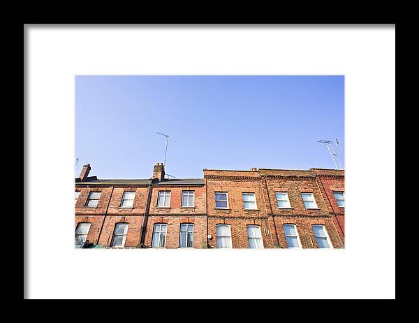 Aerial Framed Print featuring the photograph Urban houses by Tom Gowanlock